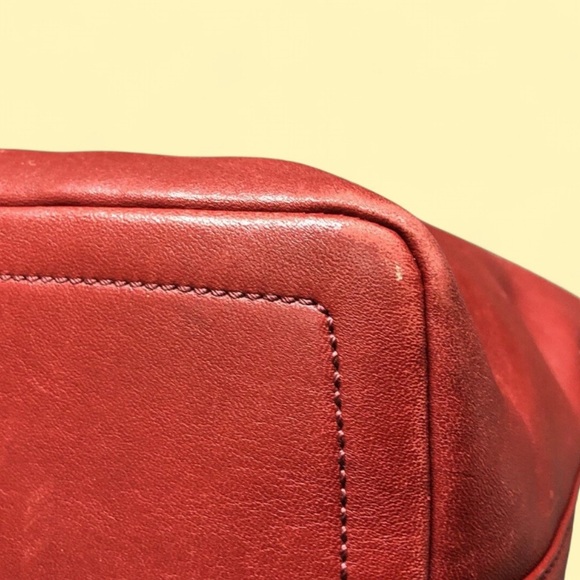Coach Vintage Red Leather Duffle Sac Bucket Bag - Picture 9 of 13